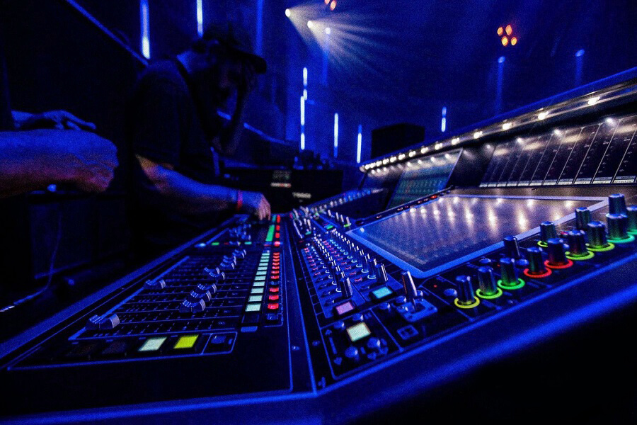 Complete event equipment setup with professional audio visual systems, stage lighting, LED screens and furniture rental at corporate conference Delhi NCR